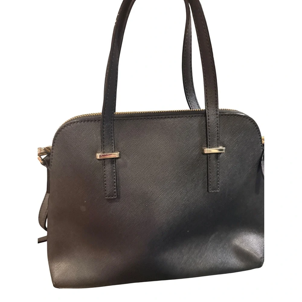 Kate Spade Black Saffiano Leather Cedar Street Maise Satchel Crossbody Bag